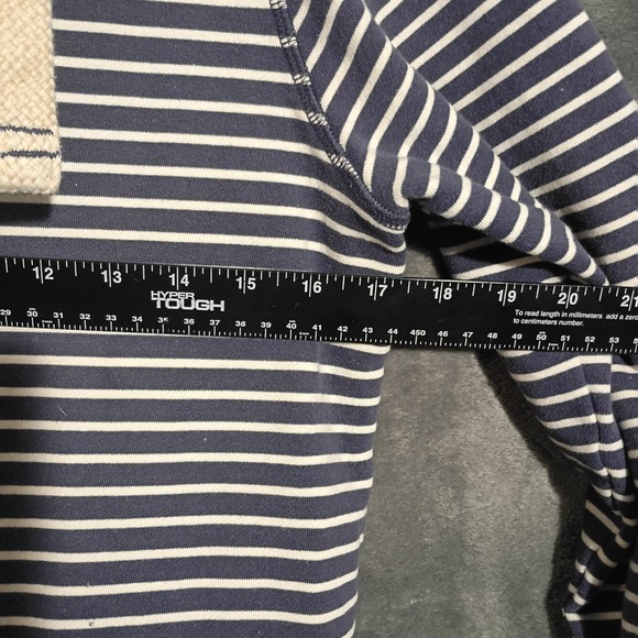 Fat Face UK Women's Full Zip Hoodie Blue And White Striped W/ Pockets Size 4 - Picture 2 of 10